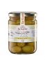 Spanische Caspe-Oliven, 250g – Grüne, gespaltene Oliven in Kräutern mariniert.