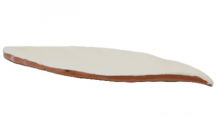 Keramikschale Blattdesign in Eierschale und Terracotta - Unikat