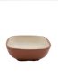 Keramik Schale mit Fuß in Eierschale und Terracotta
