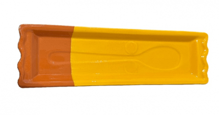 Zweifarbiger Löffelhalter-Gelb aus Spanischer Keramik Terracotta 27,5 x 8cm