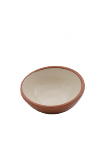 Keramik Schale Servierschälchen in Eierschale und Terracotta