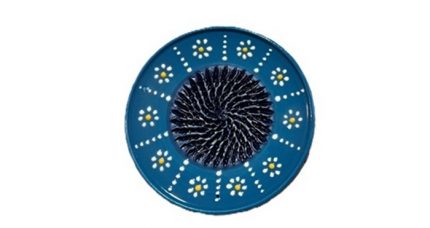 Reibeteller-Blau für Knoblauch und mehr – Keramik Geschirr, 12cm