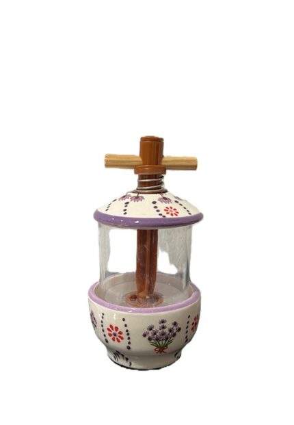 Kleine Gewürzmühle aus Spanischer Keramik, 7,5 x 13 cm