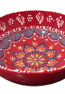 Rote Schale mit Blumenmuster aus handbemalter Keramik, mediterranes Design, La Bona Vida