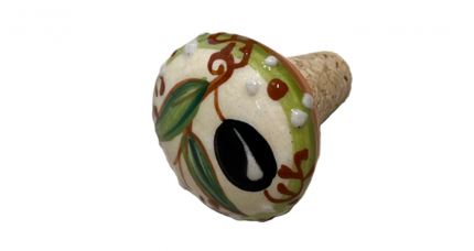 Flaschenstöpsel-Olive mit Keramikkopf, 4,5 x 5 cm