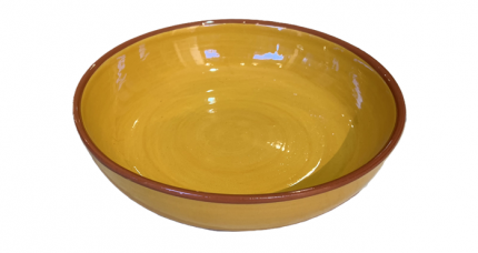 Keramik Schale, Gelb mit Terrakotta-Rand, 22cm – Spanisches Geschirr