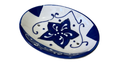 Seifenschale-Stern Blau-Weiß aus Spanischer Keramik