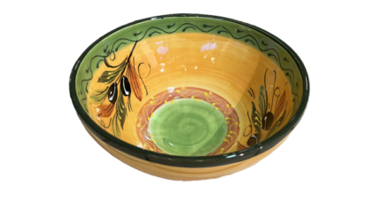 Mittelgroße Servierschale Gelb mit Oliven, 22 x 10 cm