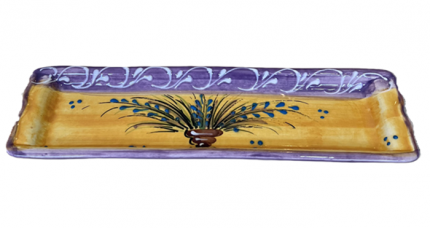 Bunter Löffelablage oder Servierteller - Lavendel aus Spanischer Keramik
