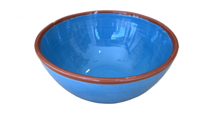 Mittelgröße Keramik Schale, Turquis mit Terrakotta-Rand – Spanisches Geschirr, 18cm