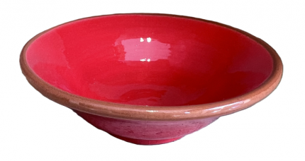 Kleine Keramikschale, Rot mit Terrakotta-Rand, 11,5cm – Spanisches Geschirr