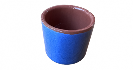 Eierbecher, Blau mit Terrakotta, 5 cm – Spanisches Geschirr