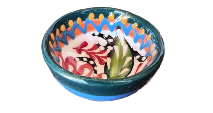 Kleines Keramikschälchen mit blumigem Muster, 8cm - Spanisches Geschirr